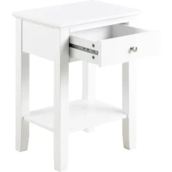 Nordhavn Nachtkastjes|Industriele Kasten|Drexia Nachtkastje 1 lade Wit 45cm