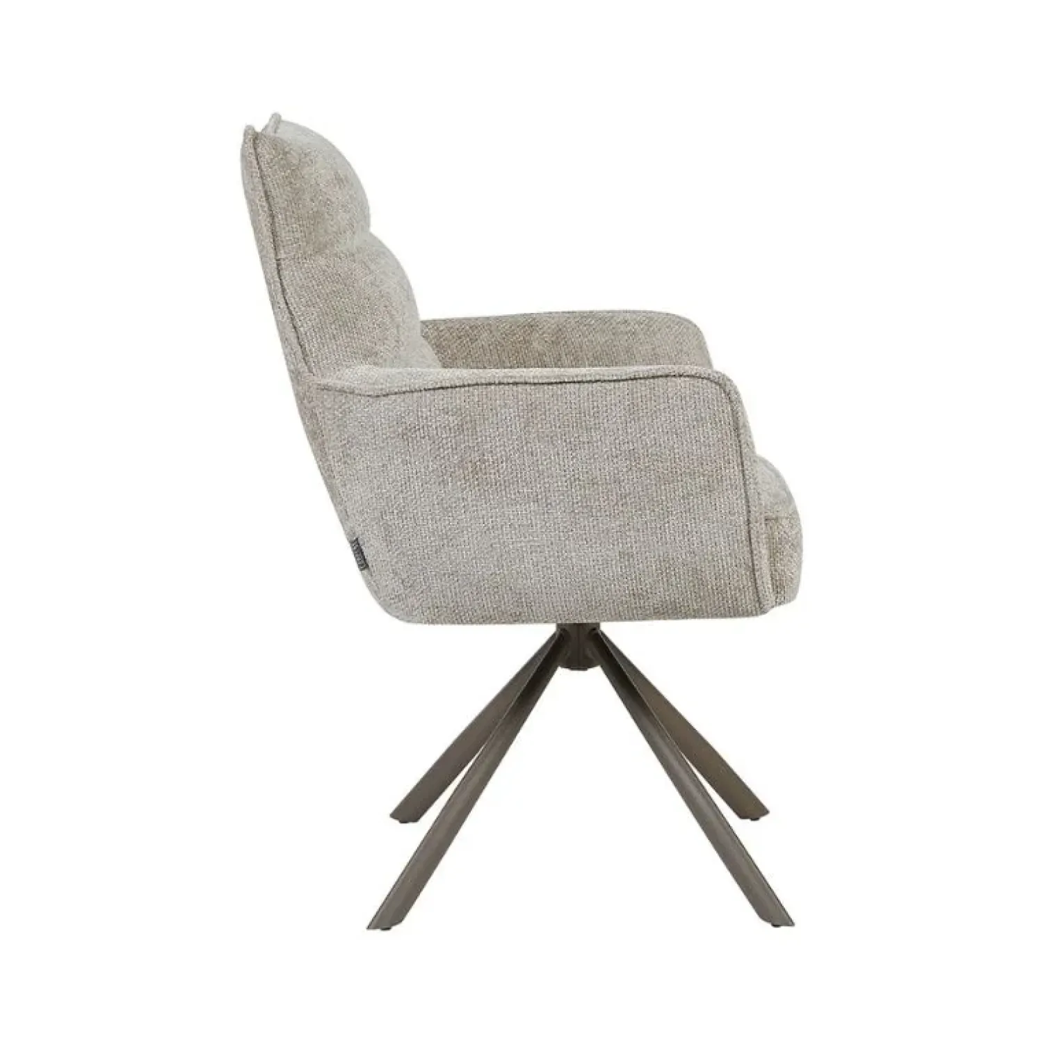 Label51 Eetkamerstoelen|Dubai Eetkamerstoel Naturel met Bronze poot