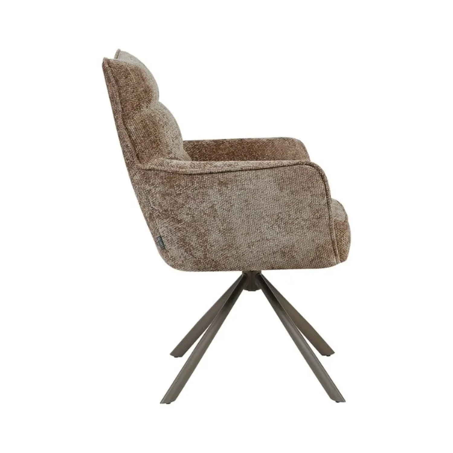 Label51 Eetkamerstoelen|Dubai Eetkamerstoel Taupe met Bronze poot