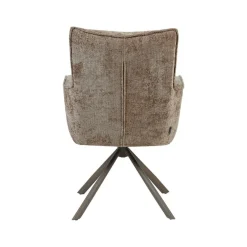 Label51 Eetkamerstoelen|Dubai Eetkamerstoel Taupe met Bronze poot