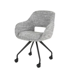 Kalfort Eetkamerstoelen|Dustin Eetkamerstoel met wieltjes Grijs