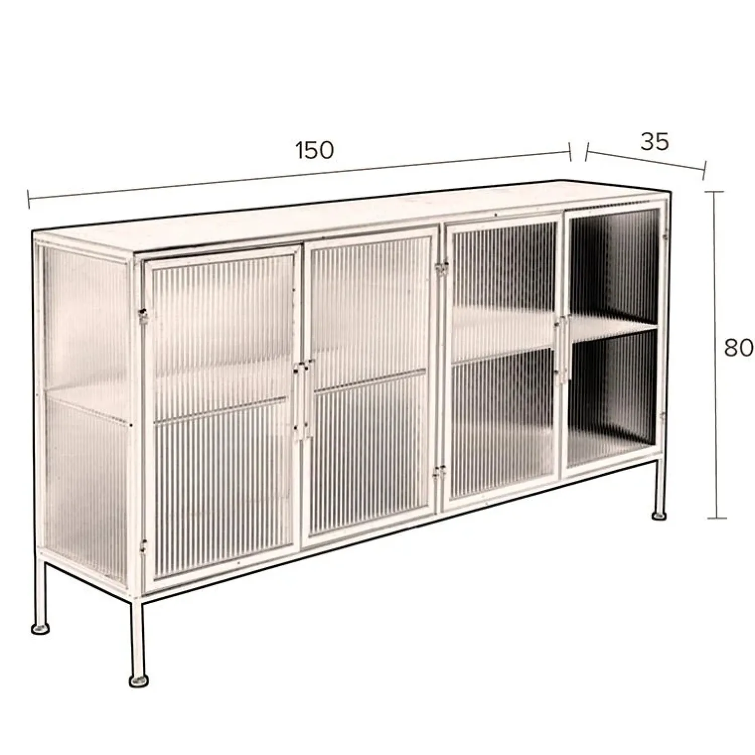 Dutchbone Dressoirs|Industriele Kasten|Boli Dressoir