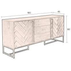Dutchbone Dressoirs|Industriele Kasten|Class Dressoir