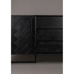 Dutchbone Dressoirs|Industriele Kasten|Class dressoir 180cm zwart