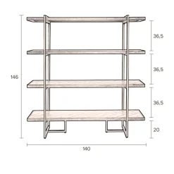 Dutchbone Wandkasten|Vakkenkasten|Class Wandkast zwart