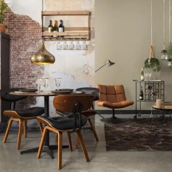Dutchbone Eetkamerstoelen|Eetkamerstoel Blackwood Walnut