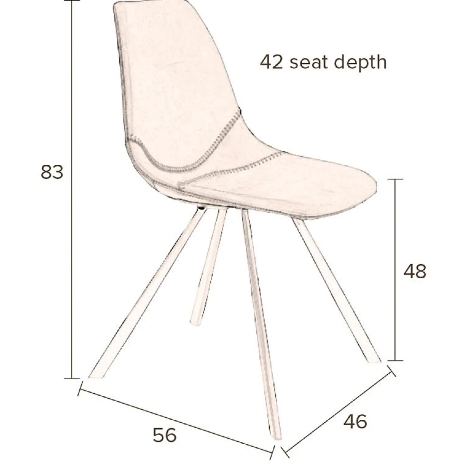 Dutchbone Eetkamerstoelen|Eetkamerstoel Franky Bruin