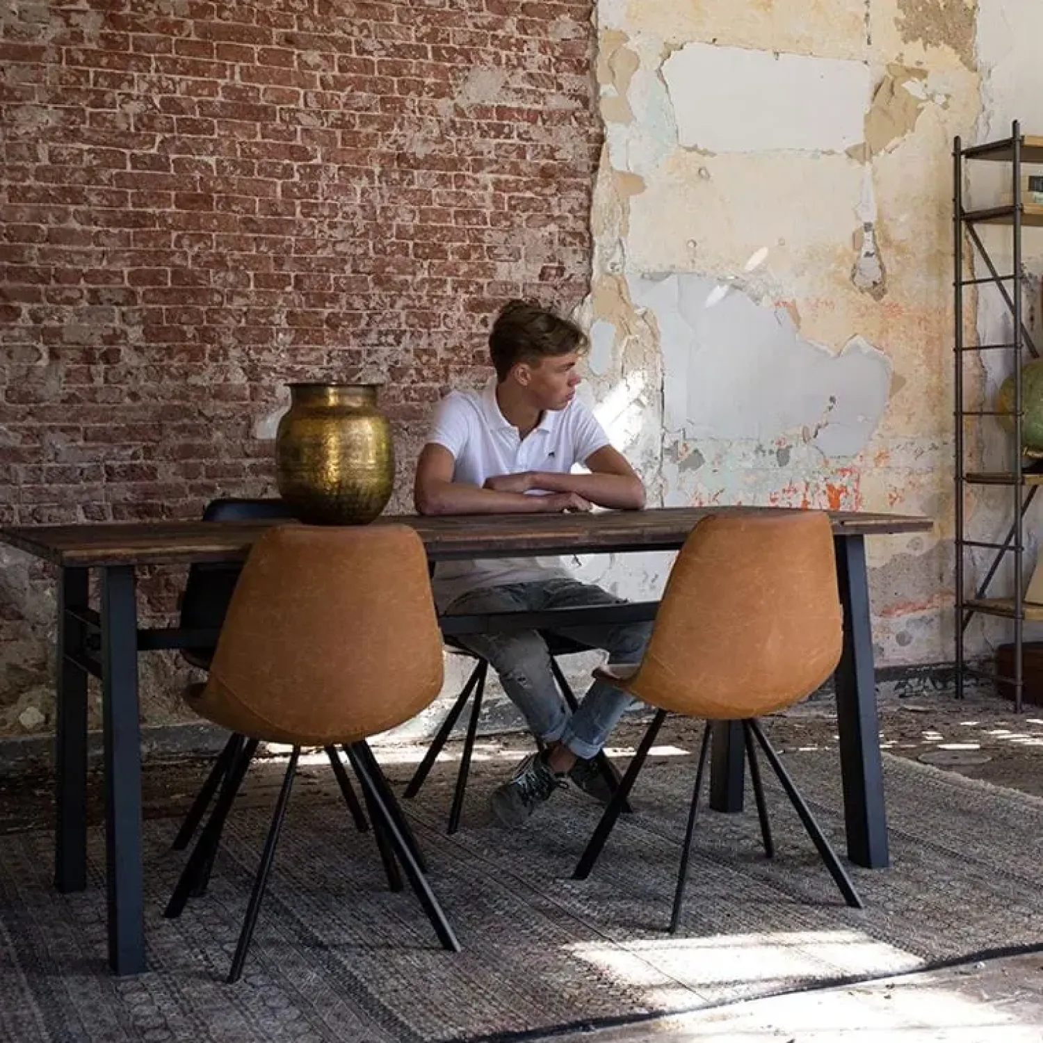 Dutchbone Eetkamerstoelen|Eetkamerstoel Franky Bruin