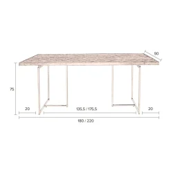 Dutchbone Eettafels|Eetkamertafel Class 180x90cm eiken naturel