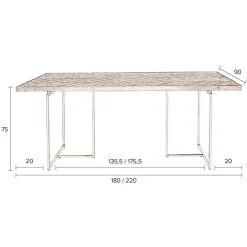 Dutchbone Eettafels|Eetkamertafel Class 220x90cm