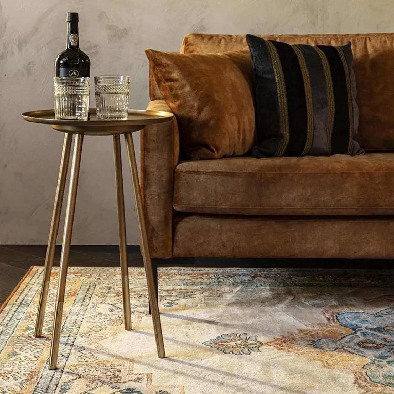Dutchbone Vloerkleden|Mahal Vloerkleed Blauw Brick 200x300cm