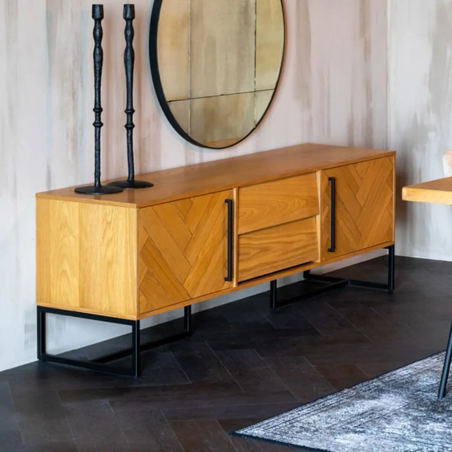 Dutchbone Industriele Kasten|Tv Meubels|Tv meubel Class naturel eiken 180cm