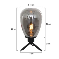 Steinmex Bureaulampen|Tafellampen|Echo Tafellamp 1-lichts glas druppel