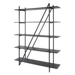 Kalfort Wandkasten|Industriele Kasten|Eddy Wandrek 5 laags Antraciet 140cm