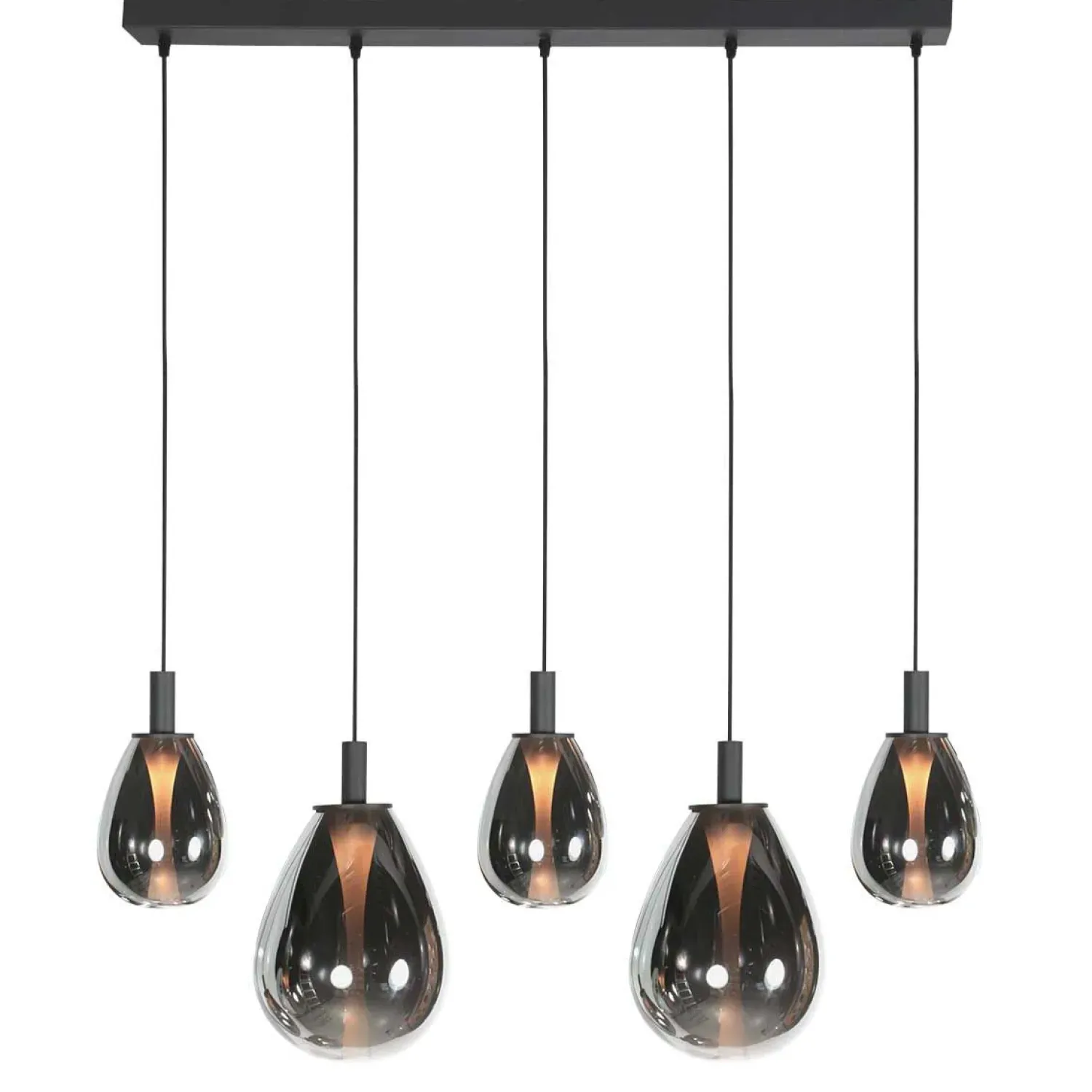 Steinmex Hanglampen|Glazen Hanglamp|Edgar 5-lichts Hanglamp Smoke Glas