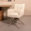 Label51 Eetkamerstoelen|Eetkamerstoel Amalfi Naturel Boucle met Taupe poot