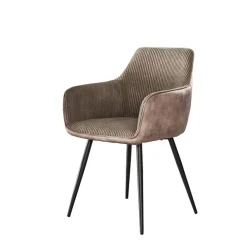 Kalfort Eetkamerstoelen|Eetkamerstoel Angie Ribstof 57cm Zand