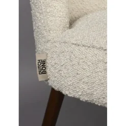 Dutchbone Eetkamerstoelen|Eetkamerstoel Barbara Boucle Beige