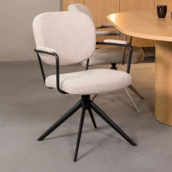 Label51 Eetkamerstoelen|Eetkamerstoel Basel Naturel Boucle