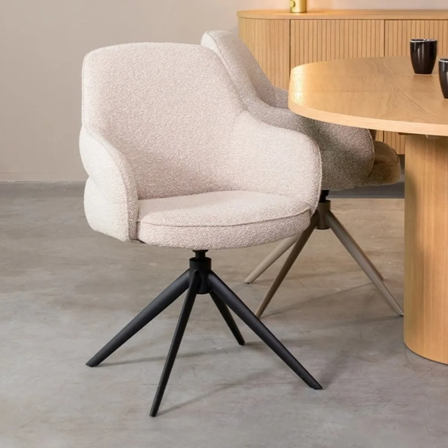 Label51 Eetkamerstoelen|Eetkamerstoel Bern Naturel Boucle