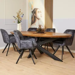 Furndea Eetkamerstoelen|Eetkamerstoel Brigitte Antraciet