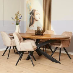 Furndea Eetkamerstoelen|Eetkamerstoel Brigitte Beige