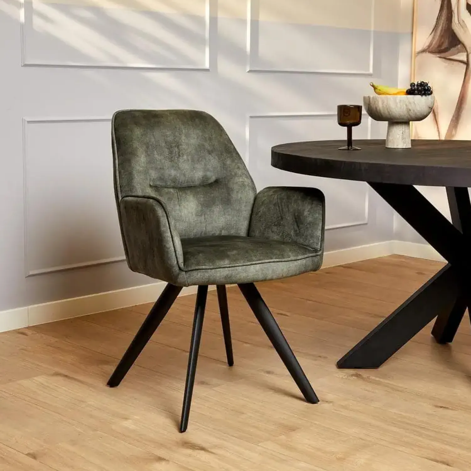 Furndea Eetkamerstoelen|Eetkamerstoel Brigitte Hunter Green
