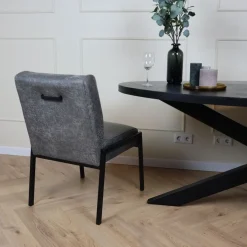 Cavetown Eetkamerstoelen|Eetkamerbanken|Eetkamerstoel Emilio vierkant frame