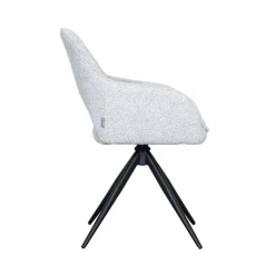 Label51 Eetkamerstoelen|Eetkamerstoel Finley Wit Boucle