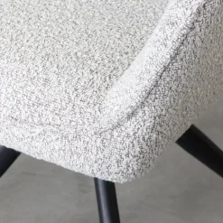 Label51 Eetkamerstoelen|Eetkamerstoel Finley Wit Boucle