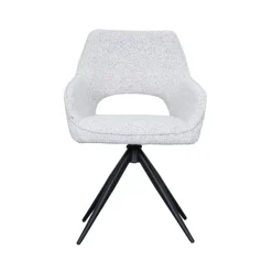 Label51 Eetkamerstoelen|Eetkamerstoel Finley Wit Boucle