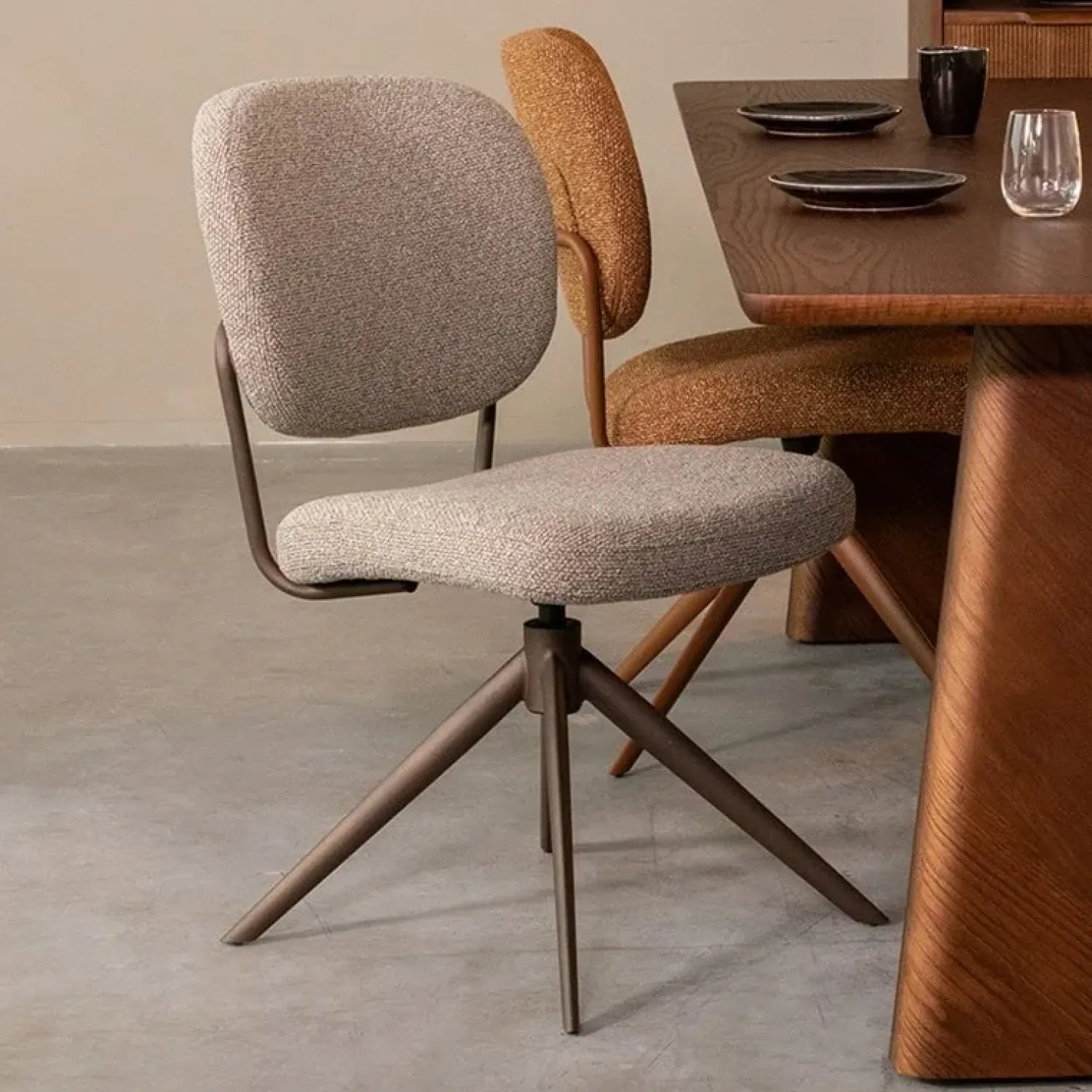 Label51 Eetkamerstoelen|Eetkamerstoel Geneva Grijs Boucle