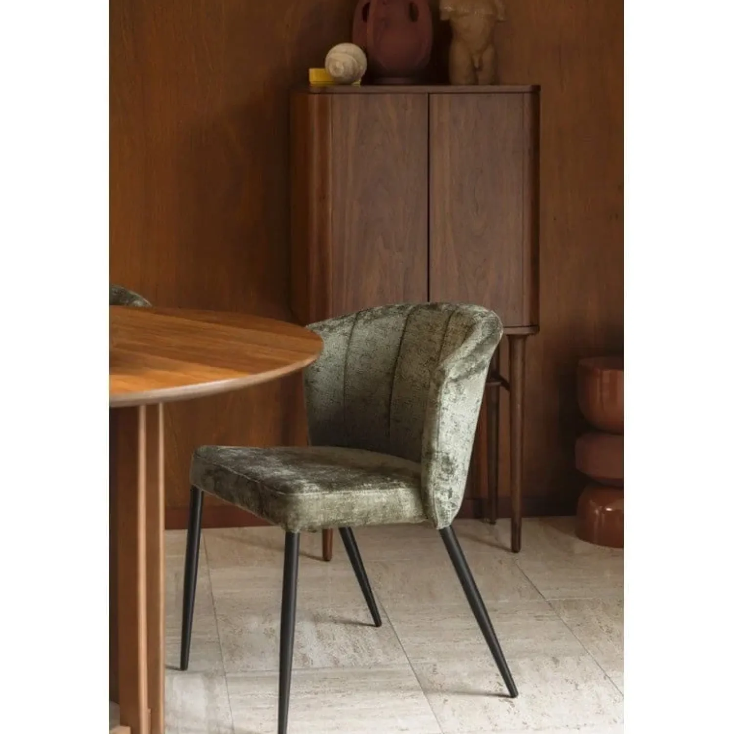 Dutchbone Eetkamerstoelen|Eetkamerstoel Georgia Groen