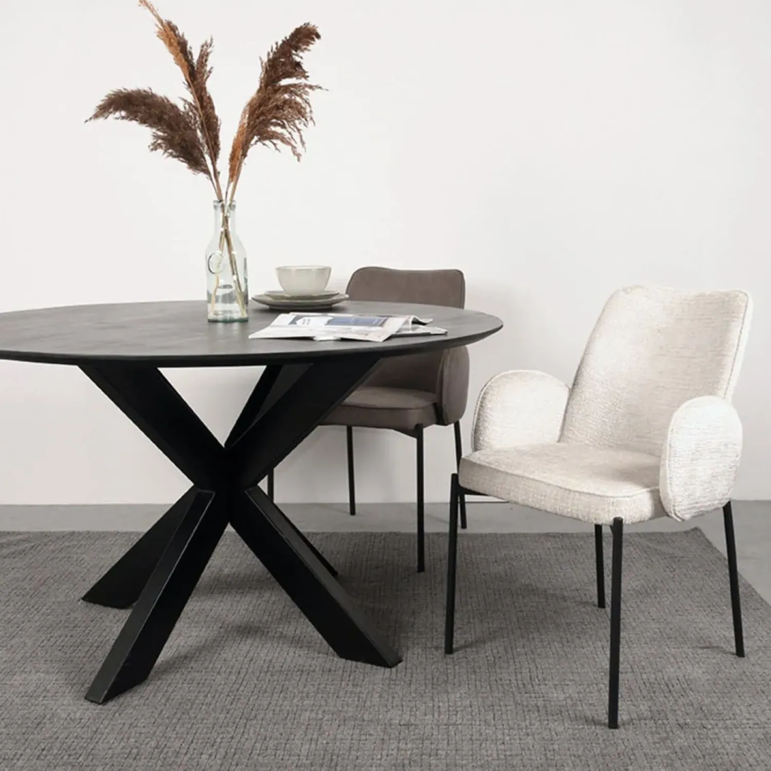 Label51 Eetkamerstoelen|Eetkamerstoel Joni Crème Fluweel (showroommodel)