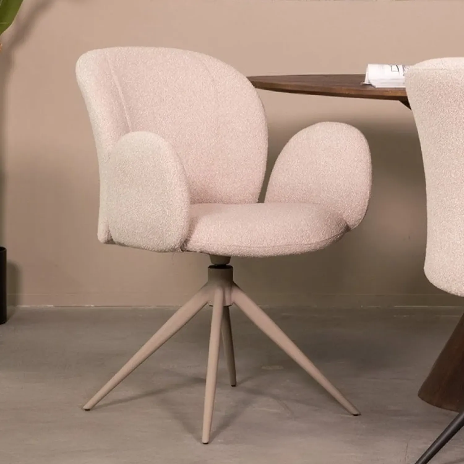 Label51 Eetkamerstoelen|Eetkamerstoel Kimball Naturel Boucle