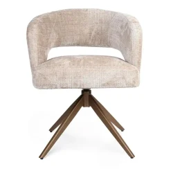 Furndea Eetkamerstoelen|Eetkamerstoel Lana Beige met bronzen poot