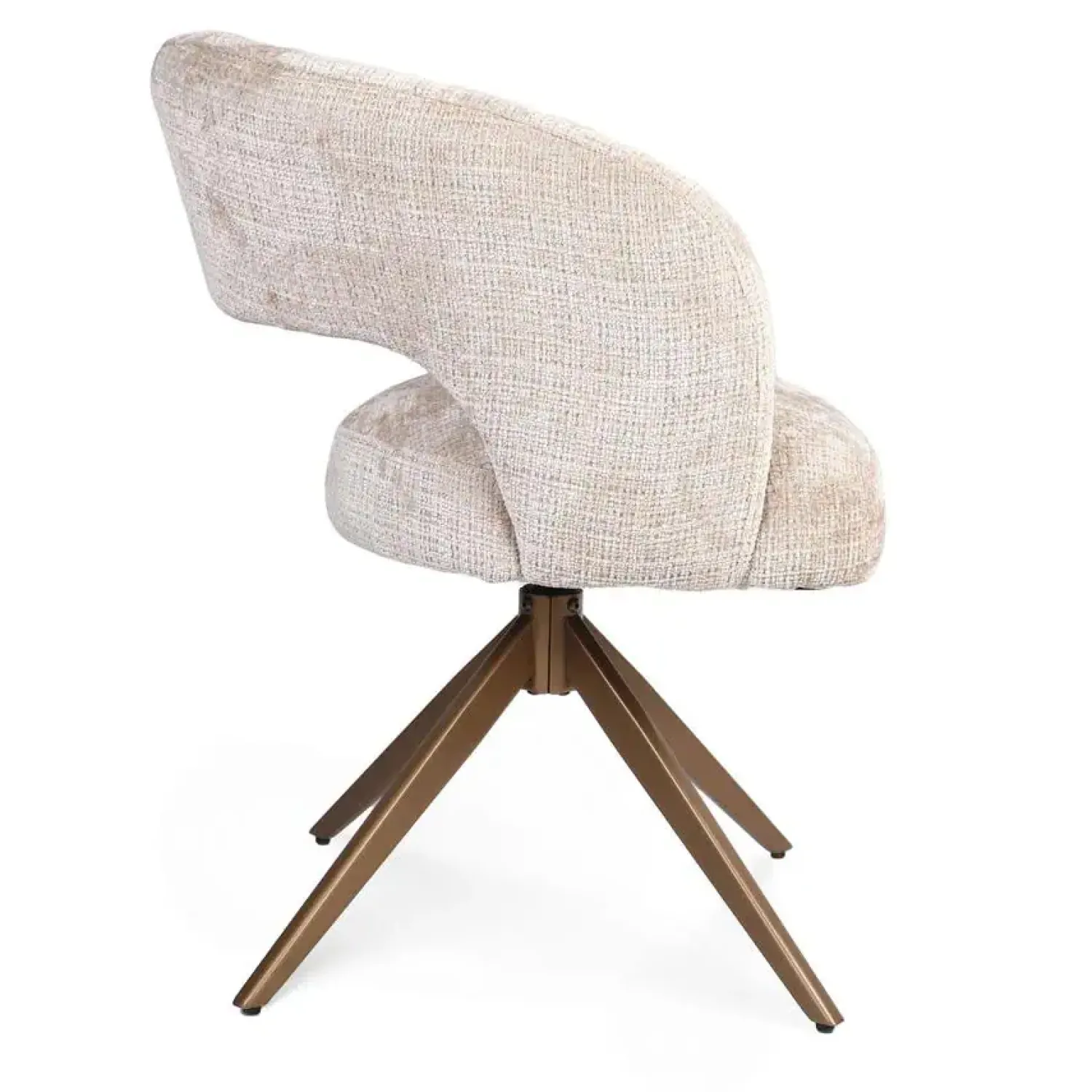Furndea Eetkamerstoelen|Eetkamerstoel Lana Beige met bronzen poot