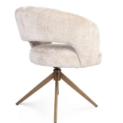 Furndea Eetkamerstoelen|Eetkamerstoel Lana Beige met bronzen poot