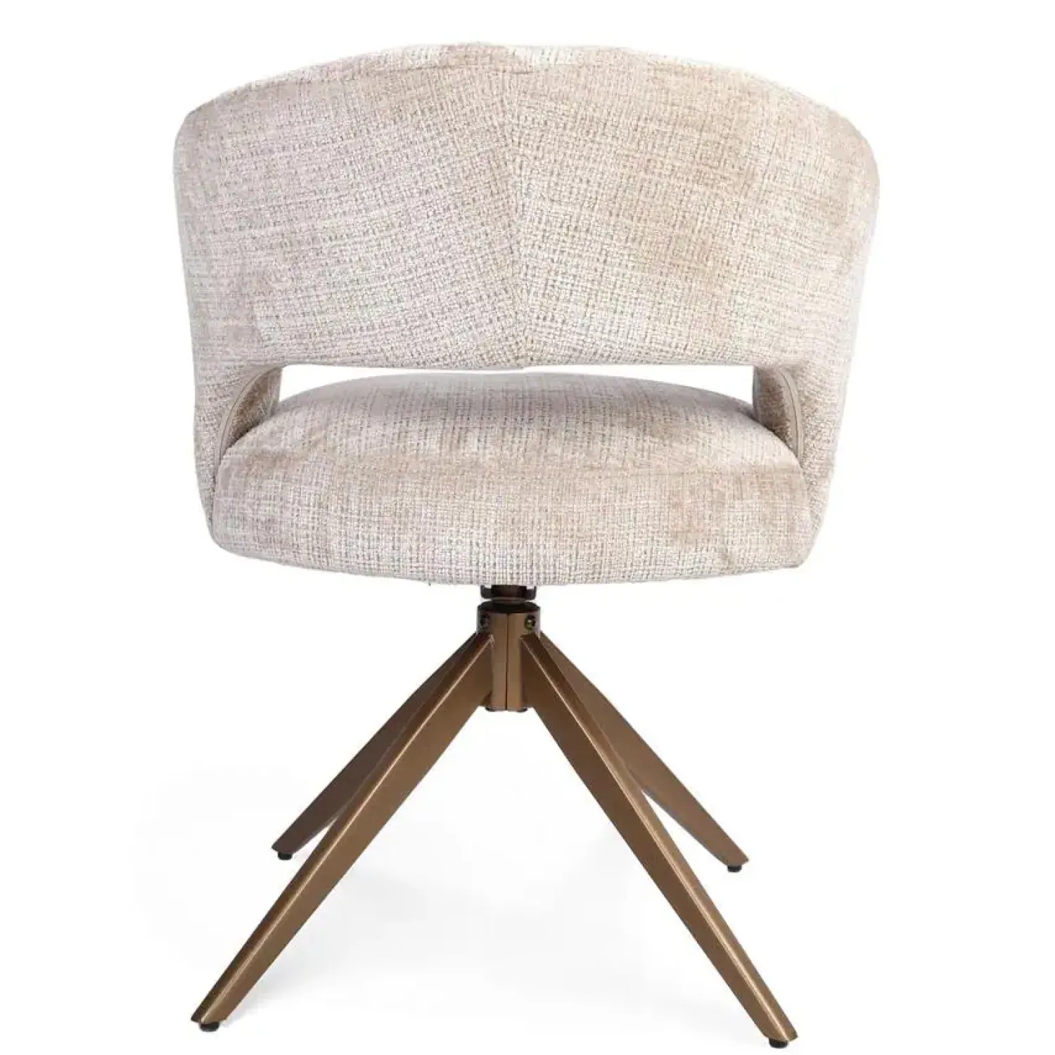 Furndea Eetkamerstoelen|Eetkamerstoel Lana Beige met bronzen poot