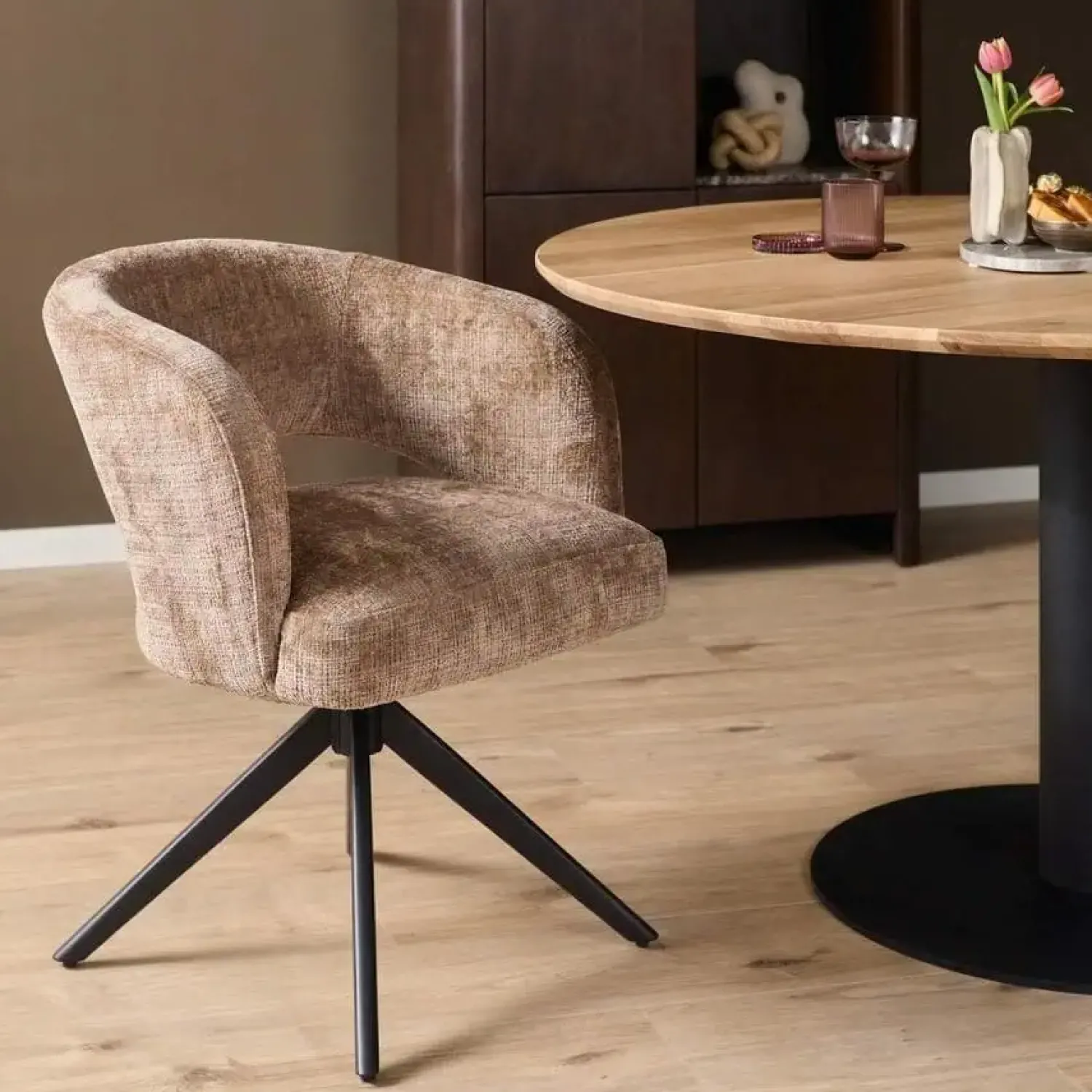 Furndea Eetkamerstoelen|Eetkamerstoel Lana Cinnamon