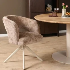 Furndea Eetkamerstoelen|Eetkamerstoel Lana Cinnamon met zand poot