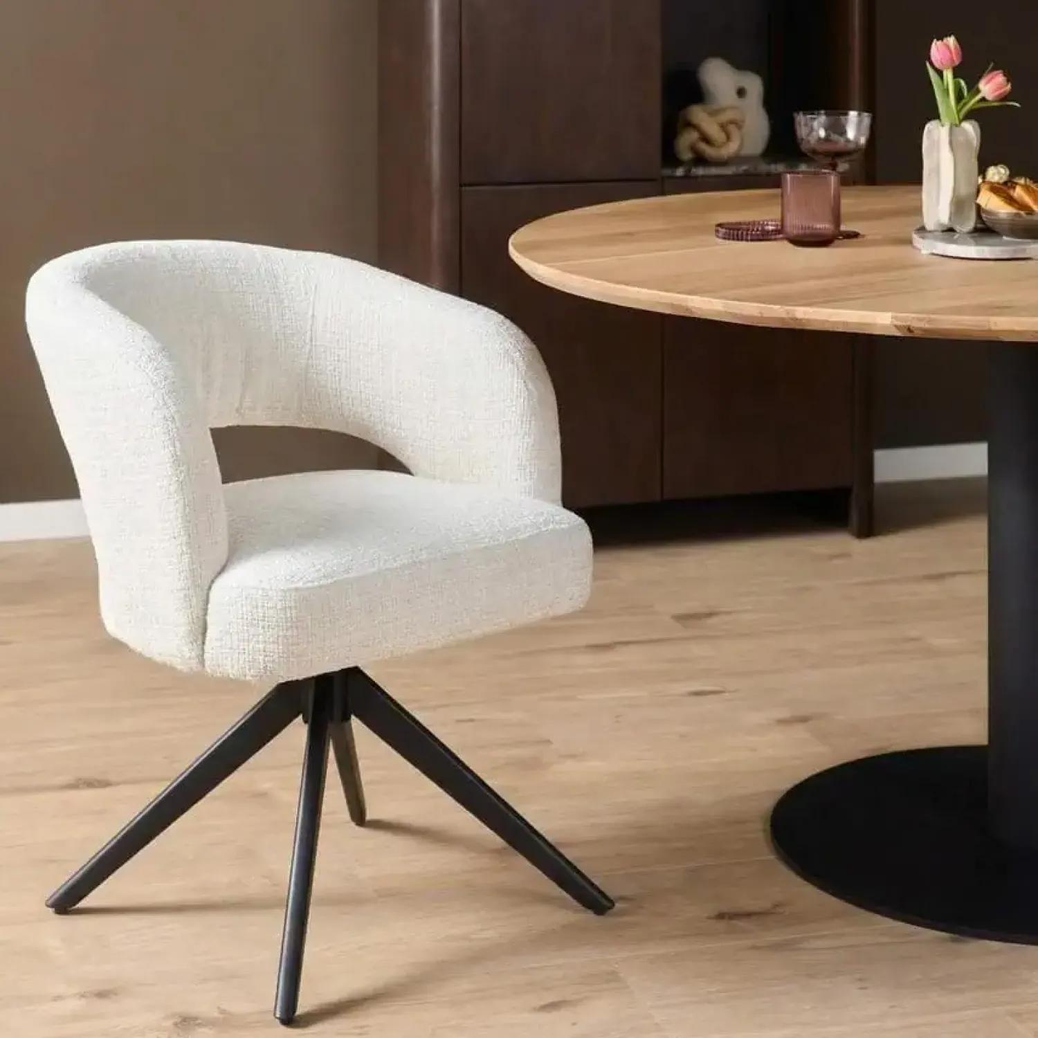 Furndea Eetkamerstoelen|Eetkamerstoel Lana Gebroken wit