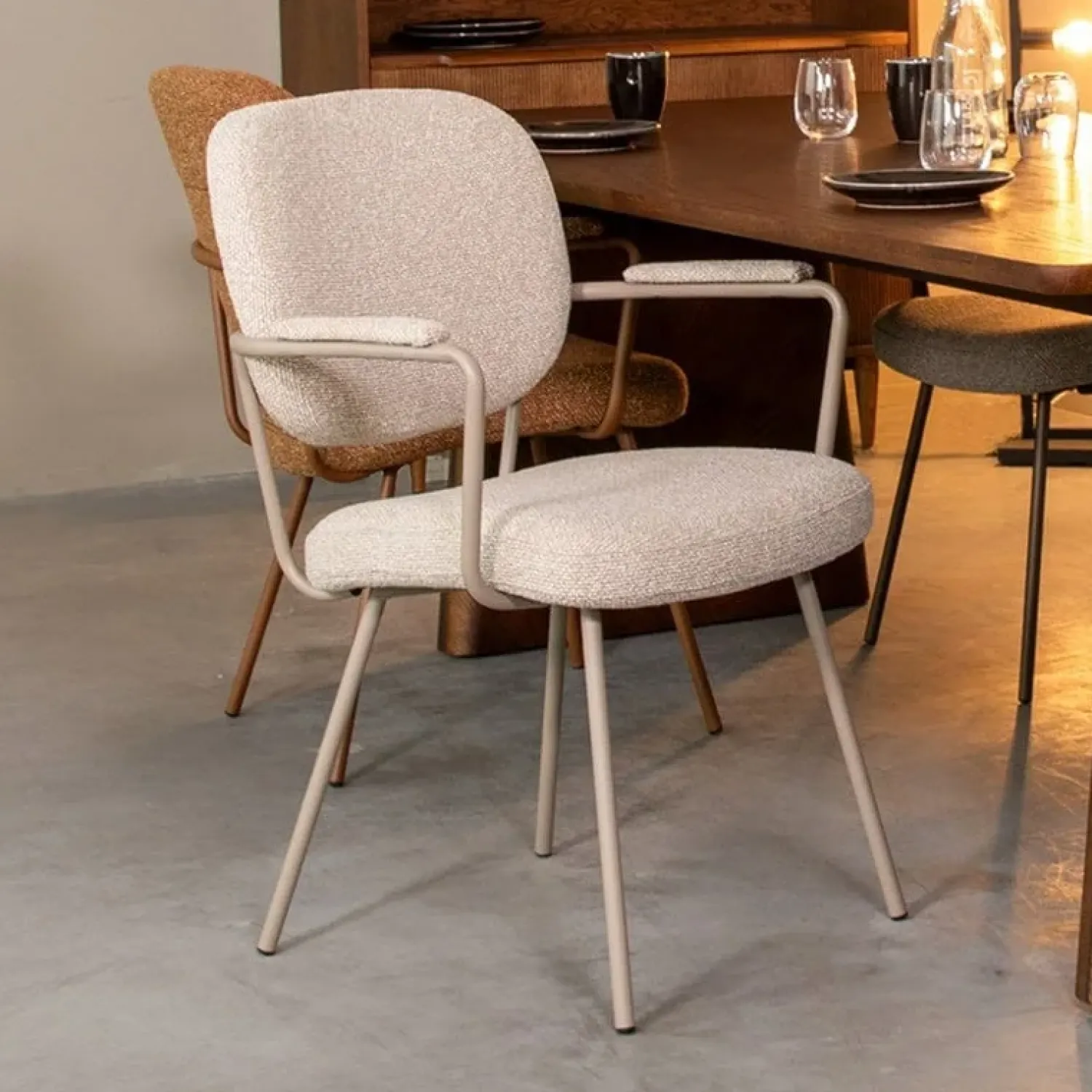Label51 Eetkamerstoelen|Eetkamerstoel Lausanne Naturel Boucle