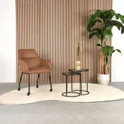 Cavetown Eetkamerstoelen|Eetkamerstoel Lenny cognac