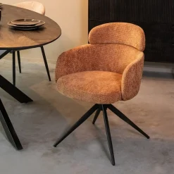 Label51 Eetkamerstoelen|Eetkamerstoel Levi Cognac Stof