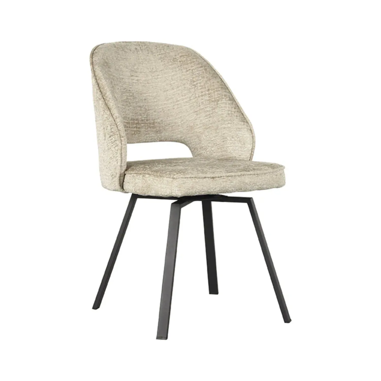 Label51 Eetkamerstoelen|Eetkamerstoel Lewis Beige Fluweel