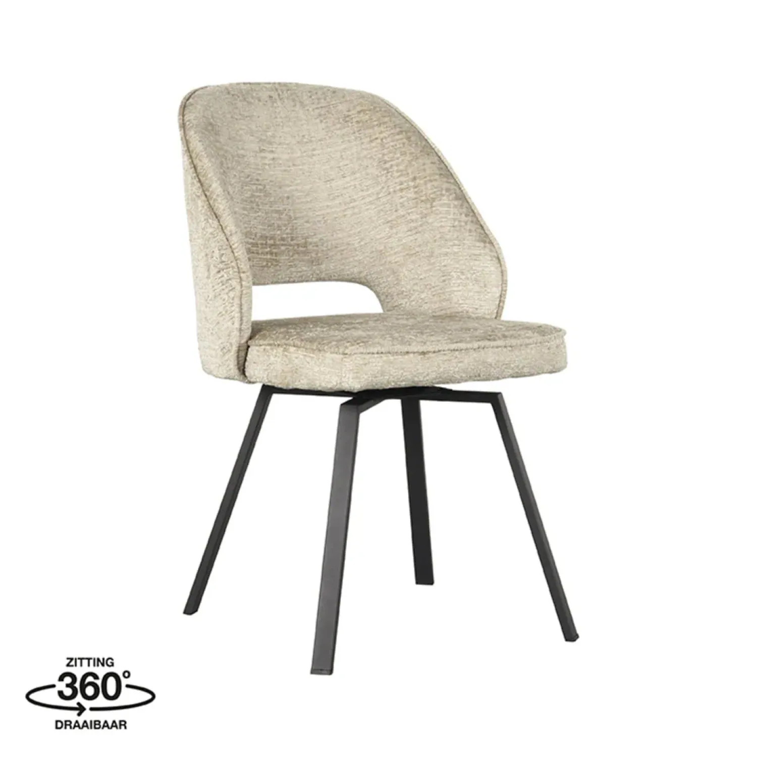 Label51 Eetkamerstoelen|Eetkamerstoel Lewis Beige Fluweel