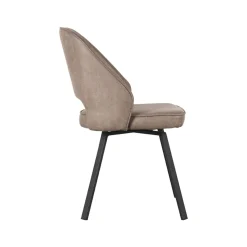Label51 Eetkamerstoelen|Eetkamerstoel Lewis Taupe Micro Suede
