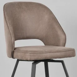 Label51 Eetkamerstoelen|Eetkamerstoel Lewis Taupe Micro Suede