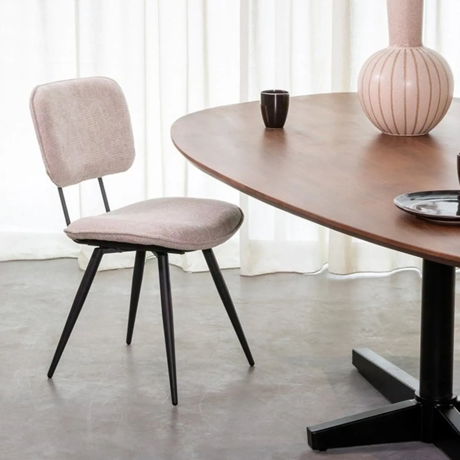 Label51 Eetkamerstoelen|Eetkamerstoel Liva Naturel Stof